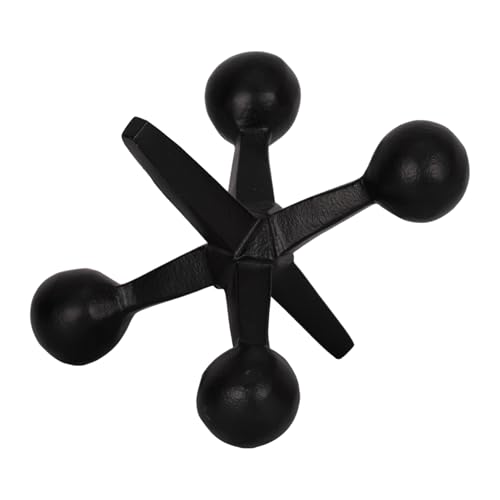 Black Metal Jacks Decorative Object – Abstract Sculpture Modern Home Decor Ornament – Shelf Styling & Coffee Table Decor for Bathroom, Office & Living Room – 7" x 5"