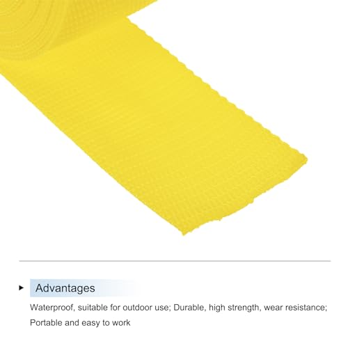 Image of MECCANIXITY Lightweight Polypropylene Webbing Strap 2 inch 10 Yard Backpack Strapping Band Lemon Yellow for Outdoor Luggage Cargo Straps