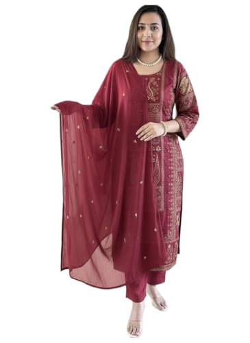 Short en viscose pour femme taille S ensemble pantalon droit dupatta