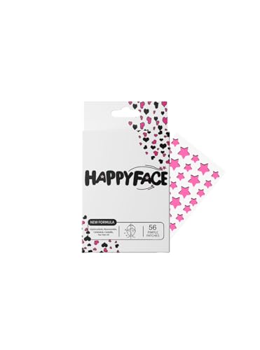 HappyFace Star Pimple Patches, Pink Acne Spot Dots, 56 Count, Hydrocolloid, Niacinamide, Centella, Calendula, Tea Tree Oil, All Skin Types