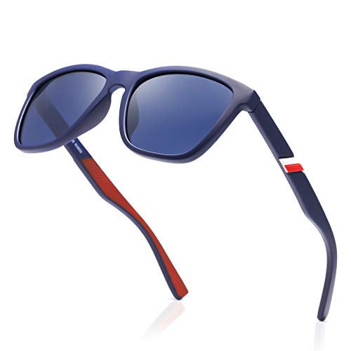 kimorn Gafas De Sol Polarizadas Para Mujer, Hombre Montura TR90 Gafas Retro Clásicas K0800 (Azul) Cover