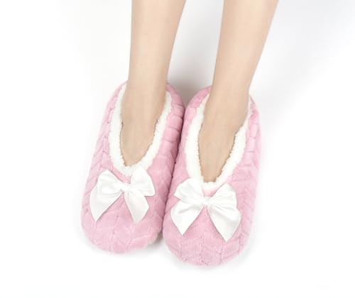 Image of Keyela Women Cozy Warm Slipper Socks, Non Slip Gripper Indoor House Socks | Soft warm cozy fabric, gripper anti-slip bottom for bedroom, lounge and all indoor daily use