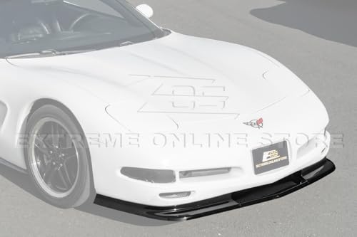Replacement For 1997-2004 Chevrolet Corvette C5 ALL Models | Performance Style Front Bumper Vented Lower Lip Splitter (ABS Plastic - Painted Glossy Black) - Image 3
