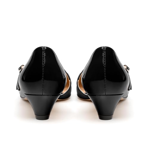 Women's Pumps with Square Toe, 1.3-inch Low Heels, Slip-On Design, Solid Faux Patent Leather, Elegant Dress Shoes for Office, Party, and Dating4