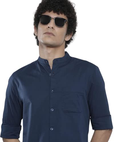 The Indian Garage Co Men Regular Fit Solid Full Sleeves Mandarin ...