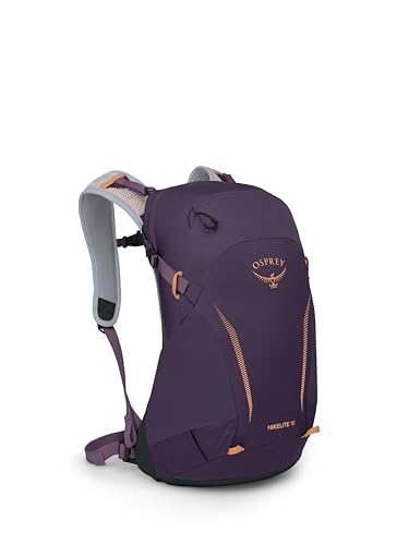 Osprey Hikelite Unisex Rucksack, 18L, Purple Ink/Purple Dusk/Cheddar Orange, O/S