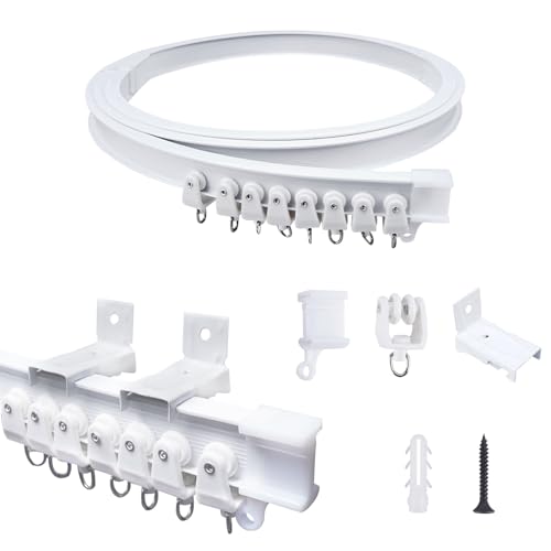 FOGAWA 2m Vorhangschiene wandmontage, Wandvorhangschiene,...