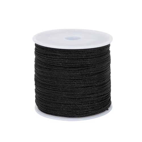 Paybous 0.8mm Nylon Cord, Trim Thread for Chinese Knotting,Necklaces,Jewelry Making,Macramé,Beading,Bracelets 110 Yards (Black)
