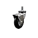 Service Caster - Bright Chrome Hooded 3 Inch Swivel Neoprene Rubber Caster with Brake and 7/16 Grip Ring Stem - 110 lbs./Caster
