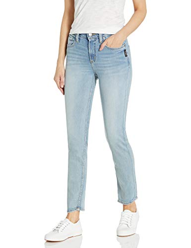 Silver Jeans Co. Women's Avery Curvy Fit High Rise Straight Leg Jeans, Light Eco Wash, 32W x 29L