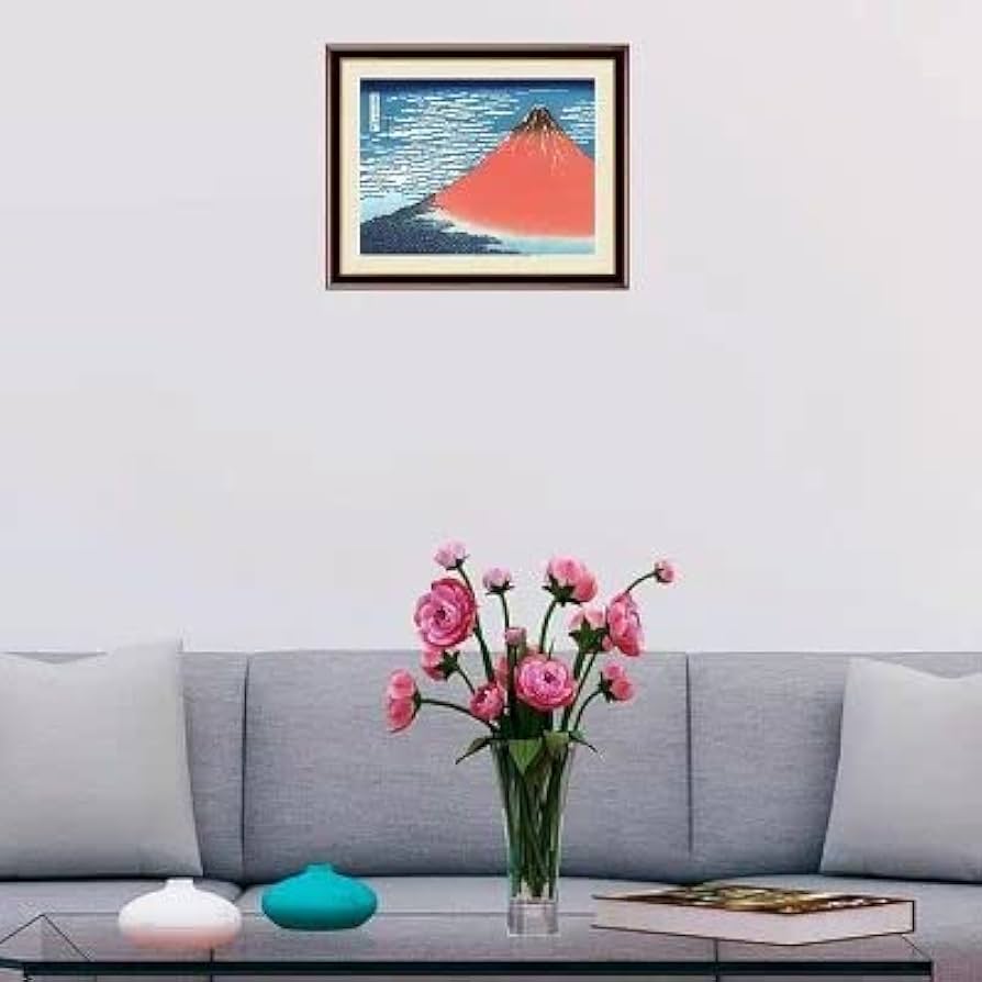 Amazon.co.jp: 絵画額 富士山 額絵 葛飾北斎 凱風快晴 赤富士 額飾り