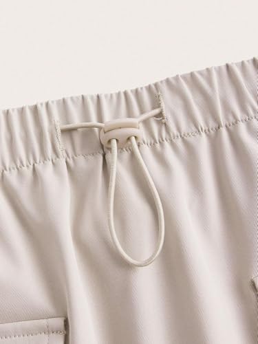 Womens' Solid Color Pocket Drawstring Waist Cargo Skirt Casual Mini Skirts for Women4