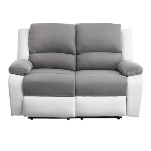 Paris Prix Canapé de Relaxation Électrique 2 Places OTA 143cm Gris & Blanc