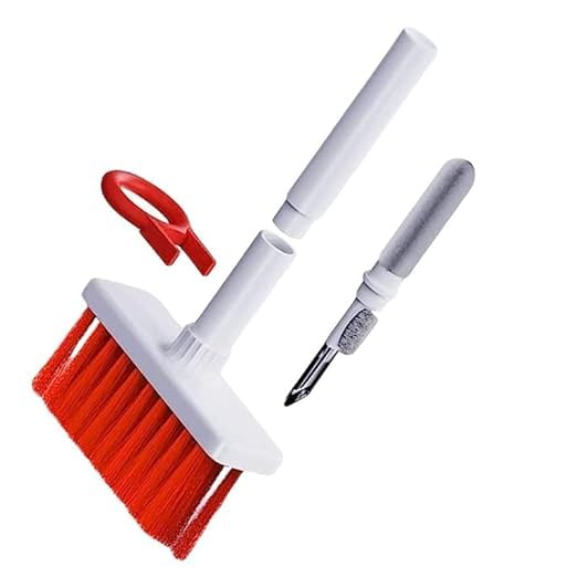 5-in-1 Keyboard Cleaner Multi-Function Computer Tools Kit Corner Gap Duster Key-Cap Puller for Bluetooth Earphones Laptop Air-pods Pro Camera Lens Brush (Pack of 1)