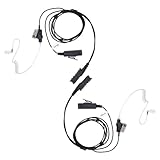 LEIMAXTE XPR 3500e 3300e Earpiece for Motorola Radio XPR3500 XPR3000 XPR3300 with Mic PTT XPR 3300 3500 3300e 3500e Walkie Talkie Headset Security Acoustic Tube Surveillance Headphone (2 PCS)