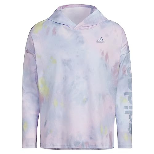 T-shirt à capuche imprimé à manches longues fille ourlet incurvé