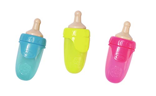 Zapf Creation 826904 BABY born Trinkflasche 43cm, 1 Puppenflasche in blau, gelb oder rosa, Farbe nach Vorrat und nicht… – Bild 4