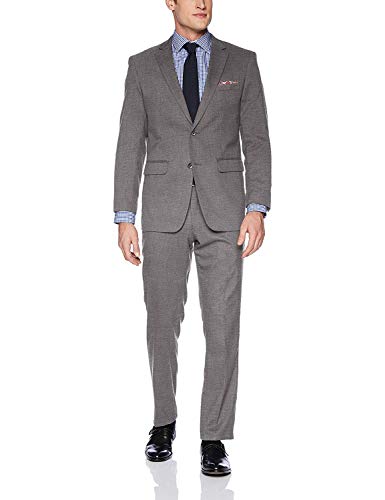 Men's Portly Fit Single Breasted Two-Piece Solid Suit Set - Colors