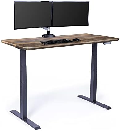 Vari Electric Standing Desk 60" x 30" (VariDesk) - Electric Height Adjustable Desk - Standing Desk for Office or Home - Adjustable Standing Desk - Powerful Dual Motor Sit Stand Desk - Reclaimed Wood