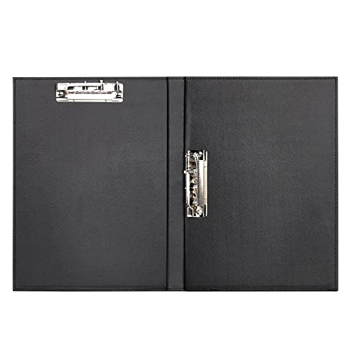 TKY クリップボード クリップファイル バインダー ファイル ボード メモ 資料 書類 A4 二つ折り (ブラック)