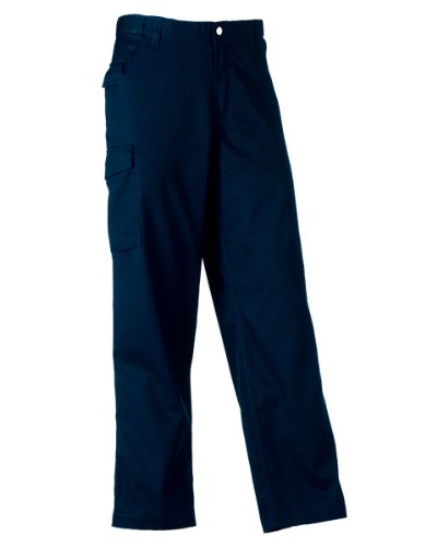 Russell w/Indossato P/C Pantaloni di Twill, 5 Colori per Entrambi I Reg & Tall, Blu - Blu Marino, Reg Long 32