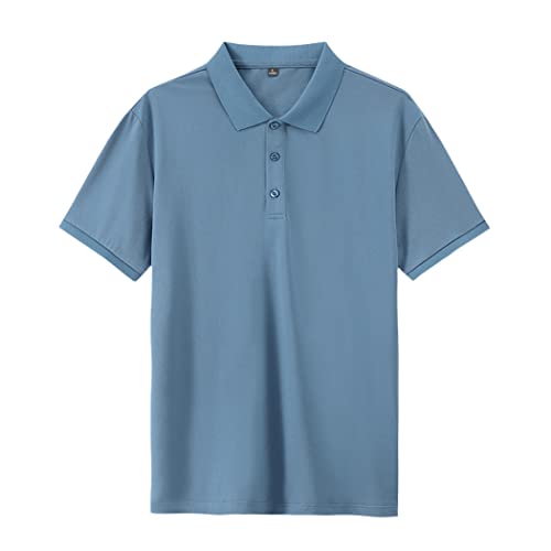 Polo décontracté en coton de qualité supérieure couleur bleu lac