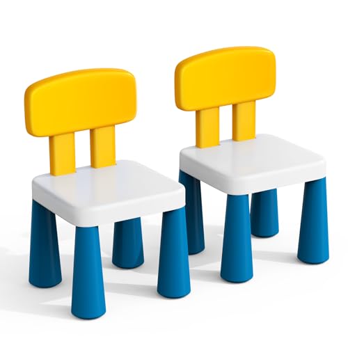 OCATO Plastic Toddler Chairs: 2 Pcs Kids Chairs for Table Step Stool Lightweight Indoor or Outdoor School Camping Playroom Nursery Beach Activity...