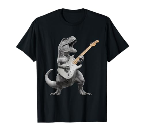 Rock T Rex Dinosaur Playing Guitar T-Shirt