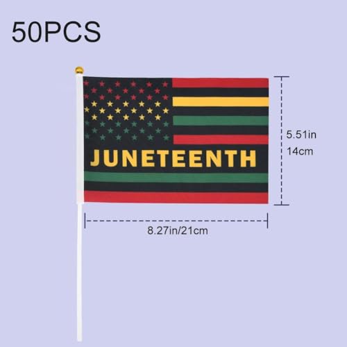 Banderas Juneteenth pequeñas para desfiles comunitarios y decoración de mano 7