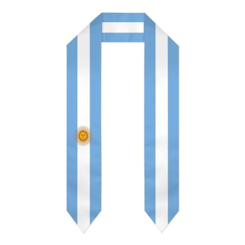 YUZEKABZ Stola di laurea con bandiera del paese, sciarpa per laurea regalo per studenti internazionali, Bandiera Argentina, taglia unica