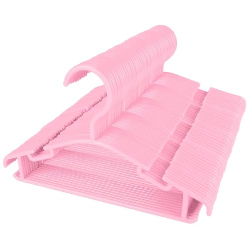 Image of GoodtoU Baby Hangers, 100Pack Kids Hangers Plastic Baby Clothes Hanger for Closet - 10.2 Inch for Infant Child Children Nursery Hanger Pink