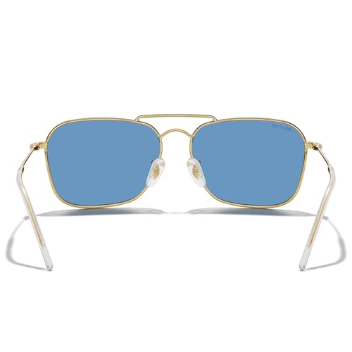 MERRY'S Retro Metal Square Aviator Polarized Sunglasses for Men Women S60284