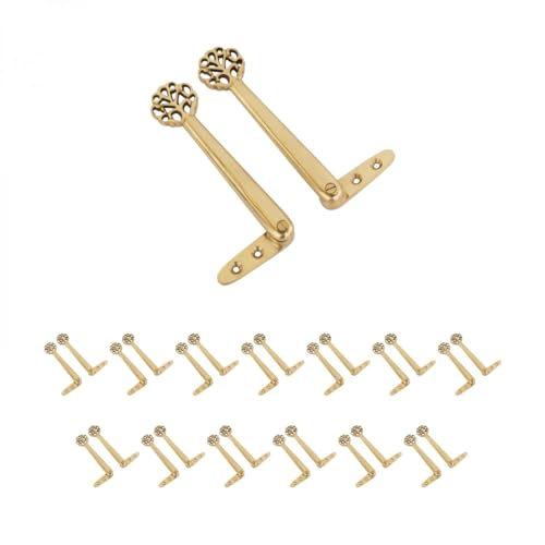 Renovators Supply Manufacturing Stair Carpet Holder Clips 5.5 in. Brass Floral Design Carpet Clips to Keep Rug in Place Pack of 13