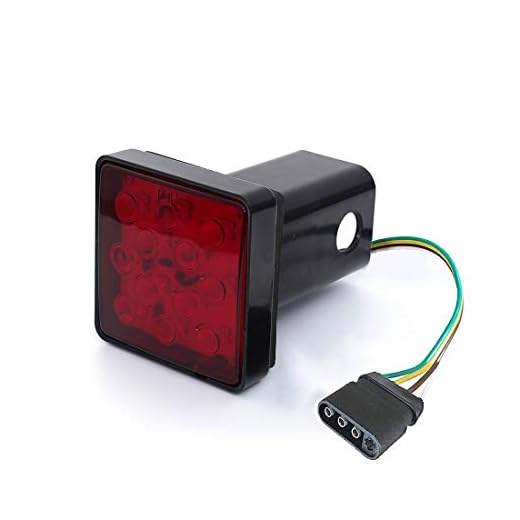 CZC AUTO Red Lens Trailer Hitch Cover with 12 LED Brake Light Fit 2" Receiver