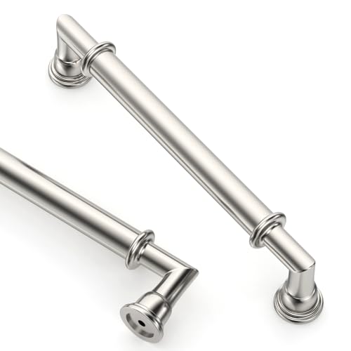 Asidrama 10 Pack 5 Inch(128mm) Brushed Satin Nickel Kitchen Cabinet Handles Cabinet Pulls Kitchen Cabinet Hardware for Cupboard Drawer Pulls 2281