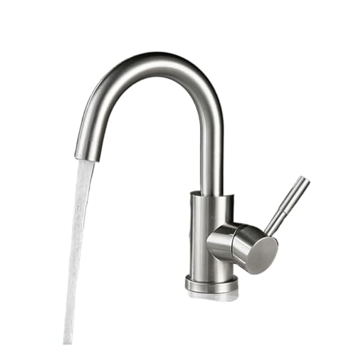 Robinet de salle de bains rotatif en acier inoxydable avec mitigeur de lavabo design