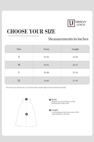 Urban Coco Women'S A-Line Elastic High Waist Flare Work Midi Knee Length Stretchy Skirt thumb #5