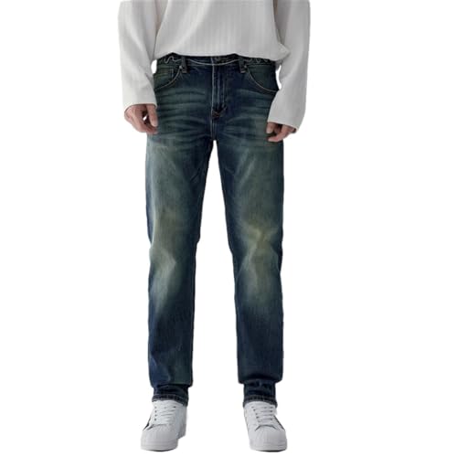 Men's Washed Jeans Slim Straight Jeans