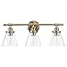 GLOBE Electric 51381 Parker Vanity Light, 3 Bath Set, Brass