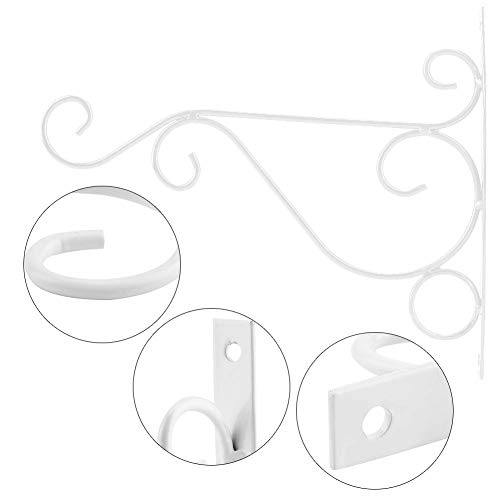 Miniatura 4 de Soporte De La Planta De Metal Soporte De Pared De Hierro Faroles Colgadores Para Colgar Comederos De Pájaros Linternas Campanas De Viento Jardineras Al Aire Libre Decoración Gancho Blanco