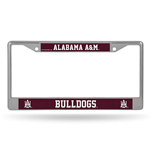 Rico Industries Standard Chrome License Plate Frame, Alabama A&M Bulldogs 6 x 12.25-