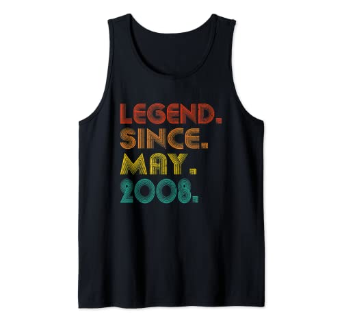 Legend Since May 2008 Year Of Birth Birthday Idea Vintage Camiseta sin Mangas