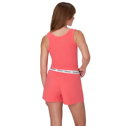 Image of Hanes Women's Originals Comfywear Rib Crop Tank and Sleep Shorts, 2-Piece Set