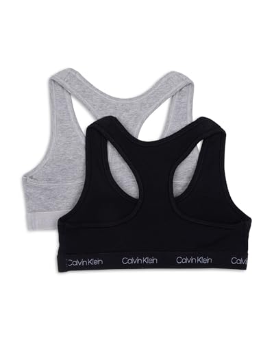 Calvin Klein Girls' Soft Cotton Racerback Bralette Bra, Multipack2