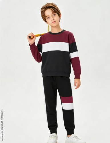 Image of mkodopy Boys Clothes Hoodie Sweatsuits Tops and Pants Boys Fall Winter Outfits Boy Clothing Set