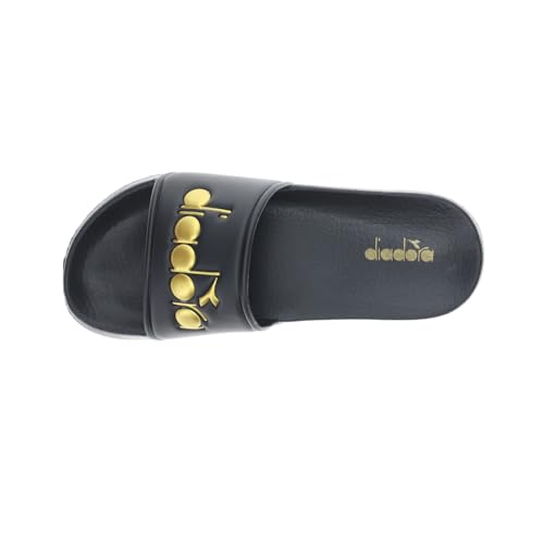 Diadora Mens Serifos Lux Slide Casual Sandals Casual - Black, Gold4