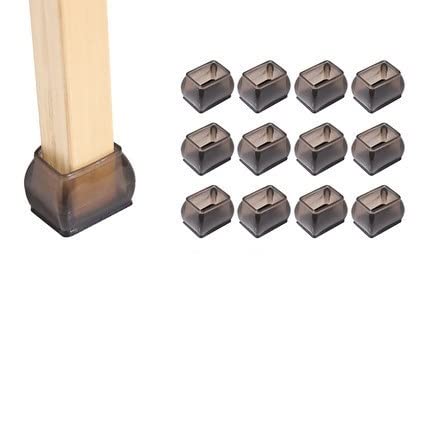 10 Best Chair Leg Pads for Wood Floors: Protection and Noise Reduction 11 Stuhlbeinabdeckungen 12pcs Silicone Chair Leg Caps Feet Pads Non-Slip Furniture Sofa Table Foot Bottom Covers Felt Wood Floor Protectors Home Decor (Color : C-Black)