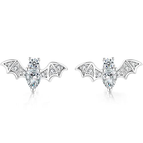 Silver Gold Plated Cute Bat Style Wedding Cocktail Party Biker Holiday Stud Earrings