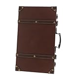 MAGICLULU Maleta Baúl Retro De Piel Marrón Pequeña Maleta Vintage Organizador De Almacenamiento Para Decoración De Escaparates Sesiones Fotográficas