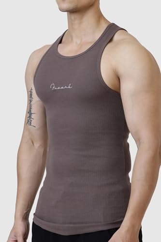 Image of FUAARK Ribbed Slim Fit Gym & Workout Tank for Men's -